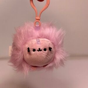 Pusheen Fluffy‎ Pink Pom Pom Keychain Charm Clip On Accessory Cute kawaii